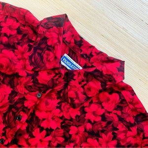 Pendleton Floral All Over Print Button Down Shirt Blouse Women’s 18 Challis Rose